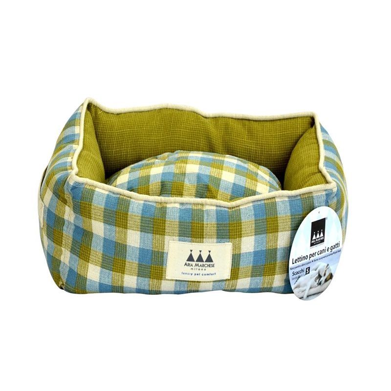 Patut pentru caini si pisici Scacchi Verde/Cadril L, 86 x 61 x 23 cm