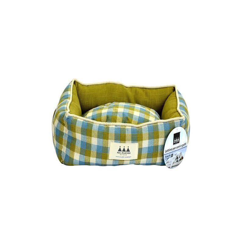 Patut pentru caini si pisici Scacchi Verde/Cadril S, 48 x 35 x 17 cm