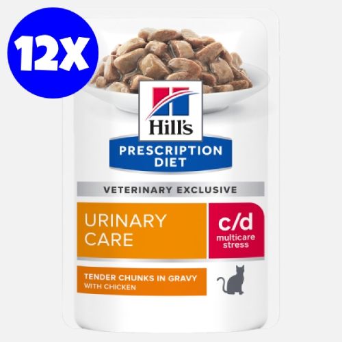 Hill\'s Prescription Diet Feline c/d Urinary Multi Stress Chicken, 12x85 g