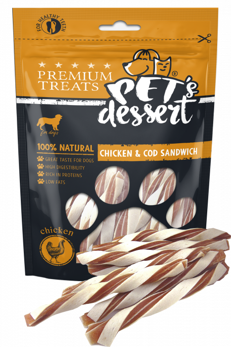 Pet\'s Desert Dog Chicken & Cod Sandwich, 80 g