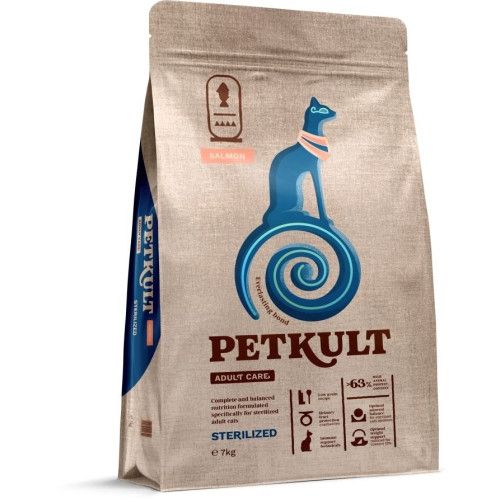 Hrana uscata Petkult Adult Care Sterilized pentru pisici, cu continut ridicat de somon, 7 kg