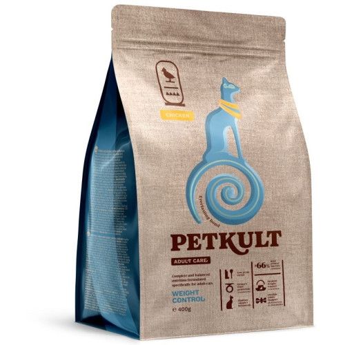Hrana uscata Petkult Adult Care Weight Control pentru pisici, cu pui, 400 g