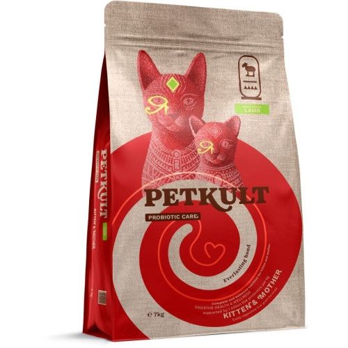Hrana uscata Petkult Probiotic Care Kitten & Mother Fresh pentru pisici, cu miel proaspat, 7 kg