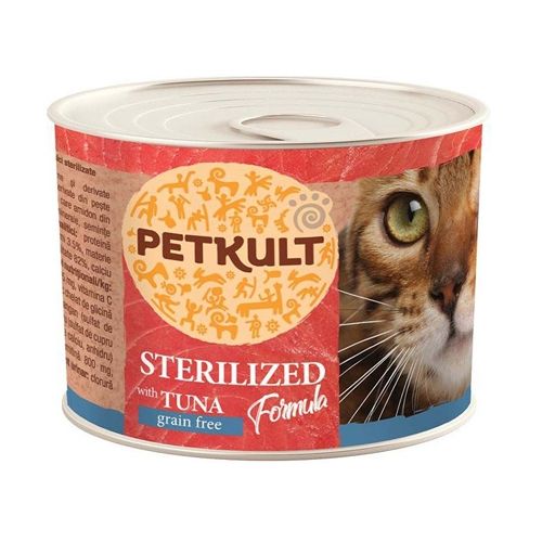 Petkult Cat Sterilised cu Ton, 185 g 185 imagine 2022