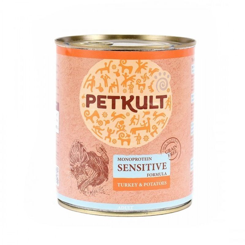 Petkult Dog Sensitive Curcan si Cartof, 800 g 800