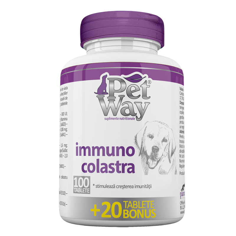 PetWay Immuno Colastra, 100 tablete + 20 BONUS 100 imagine 2022