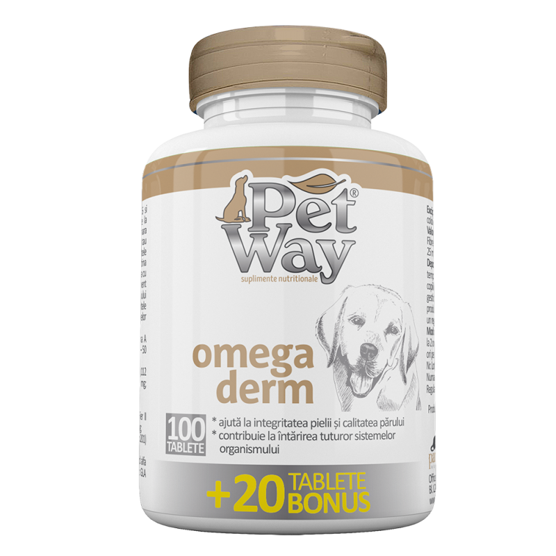 PetWay Omega Derm, 100 tablete + 20 BONUS 100
