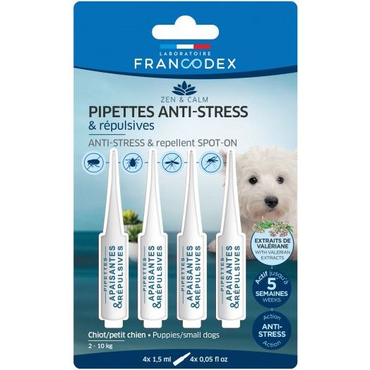 Francodex, Spot On Repulsiv Antistres Dog Mini/ Puppy, 4×1.5 ml