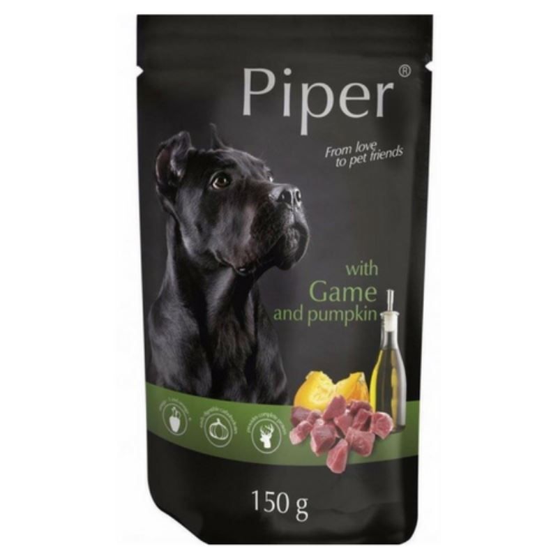 Piper Adult Dog, Cu Carne De Vanat Si Dovleac, 150 g 150