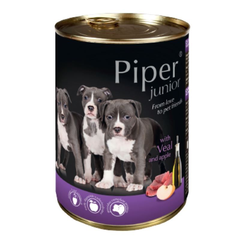 Piper Junior Dog, Vitel Si Mere, 400 g 400