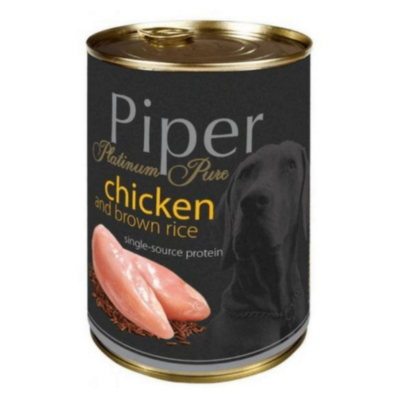 Piper Platinum Pure Dog, Pui Si Orez Brun, 400 G