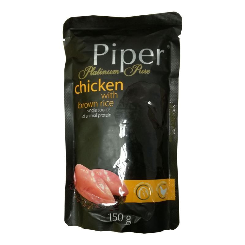Piper Platinum Pure Dog, Pui Si Orez Brun, 150 g 150