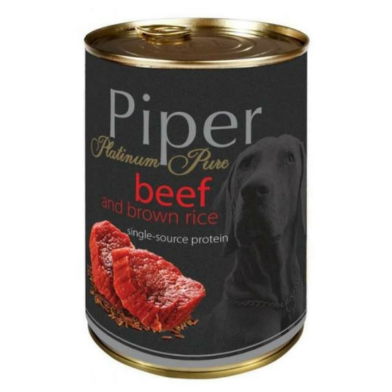 Piper Platinum Pure Dog, Vita Si Orez Brun, 400 g 400