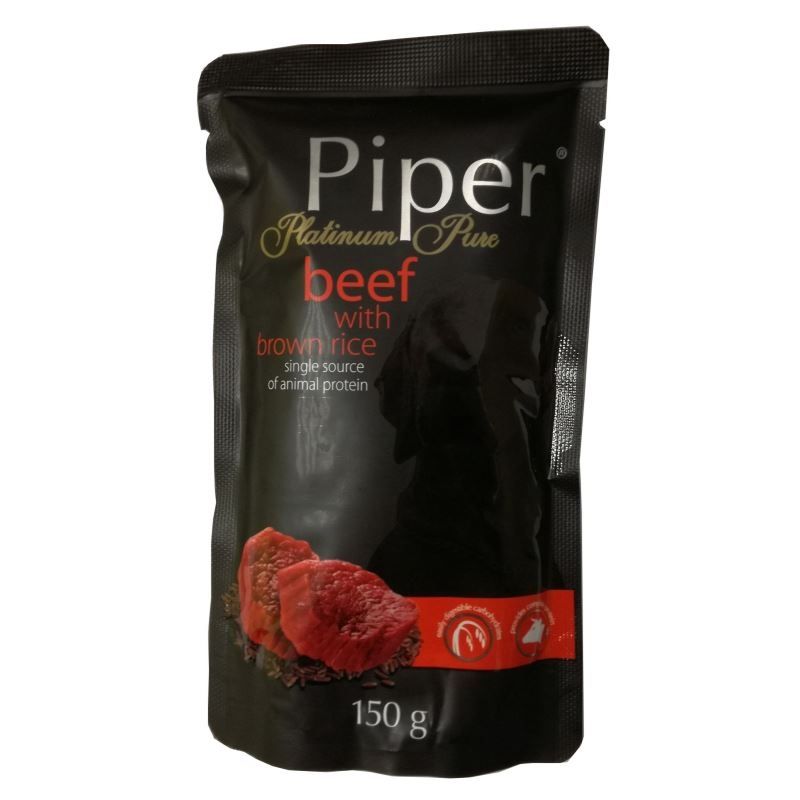 Piper Platinum Pure Dog, Vita Si Orez Brun, 150 g 150
