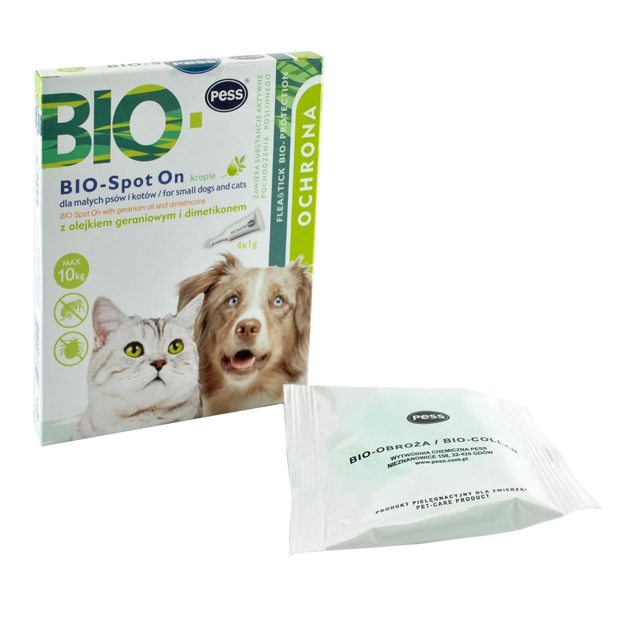 Pipeta Antiparazitara Cani/ Pisici Pess Bio-Spot On cu Ulei Geranium si Dimethicone, 4×1 g/ 10 kg