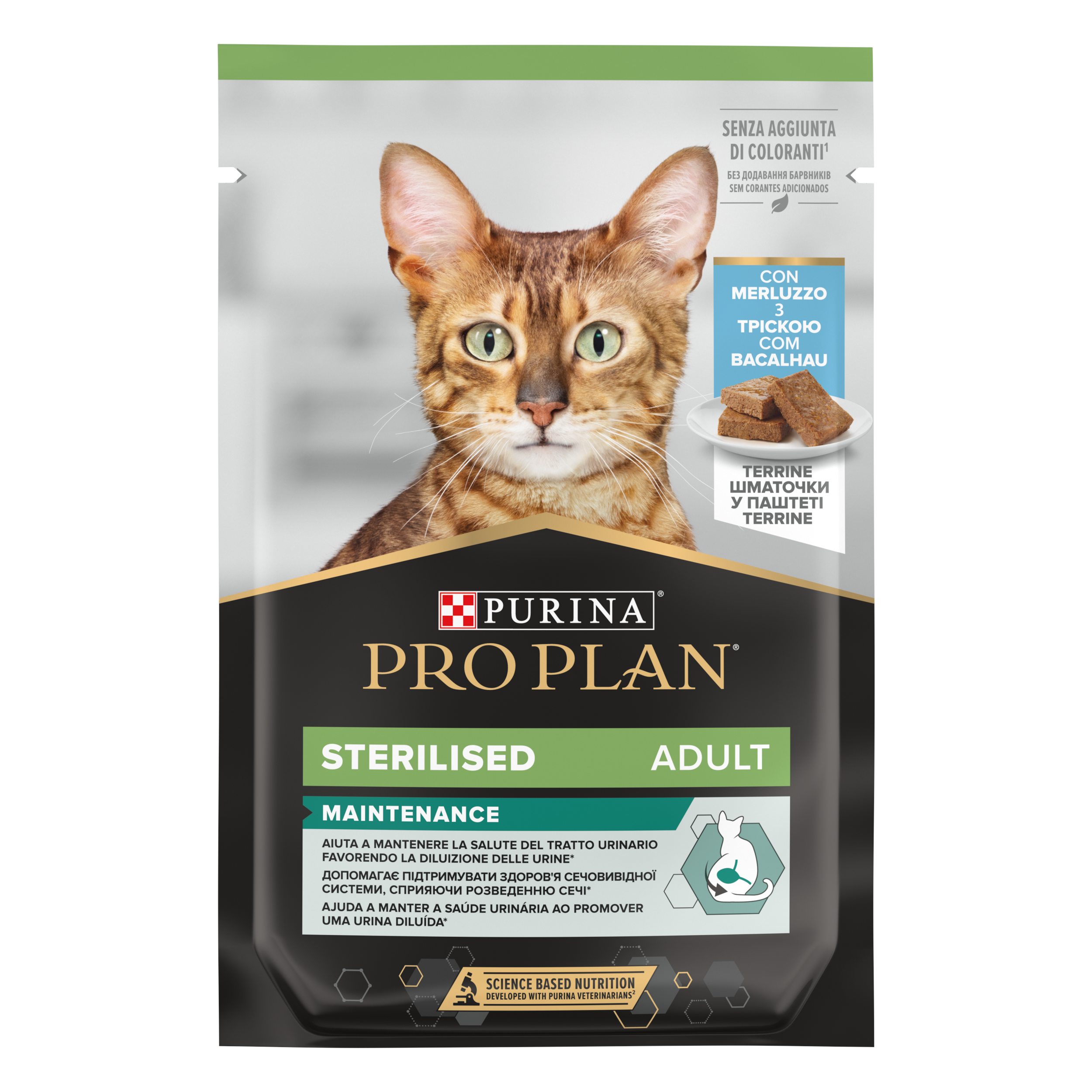 PURINA PROPLAN NUTRISAVOUR STERILISED, Terina cu Cod, hrana umeda pentru pisici, 85 g