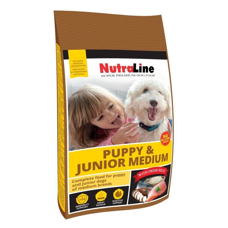 Nutraline Caine Puppy & Junior Mediu, 12.5 kg 12.5 imagine 2022