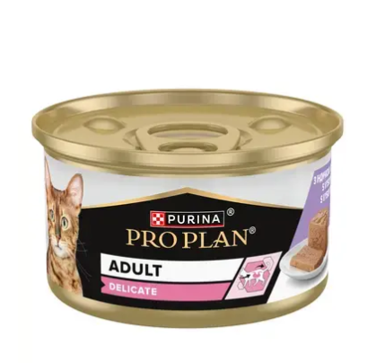 PURINA PRO PLAN Cat Wet Can, Adult Delicate, 85 g