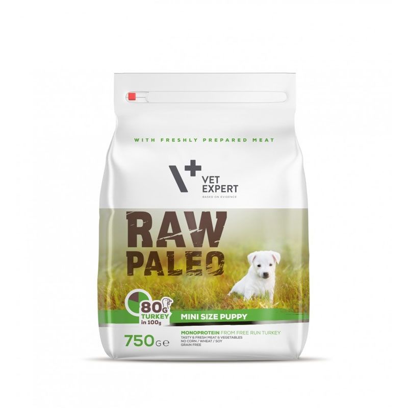 Raw Paleo, Puppy, Rase Mici, Curcan, 750 G