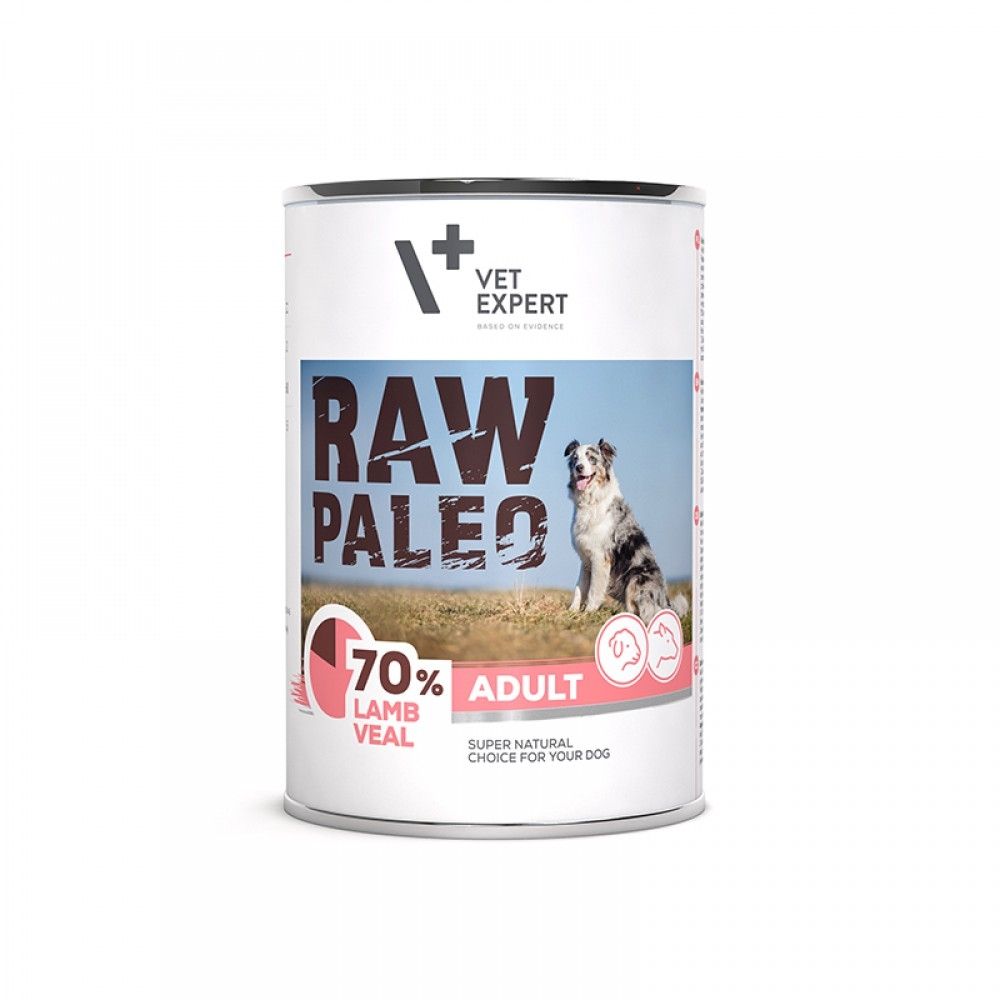 Raw Paleo Adult Dog Duo Protein, Miel & Vitel, 400 g 400 imagine 2022