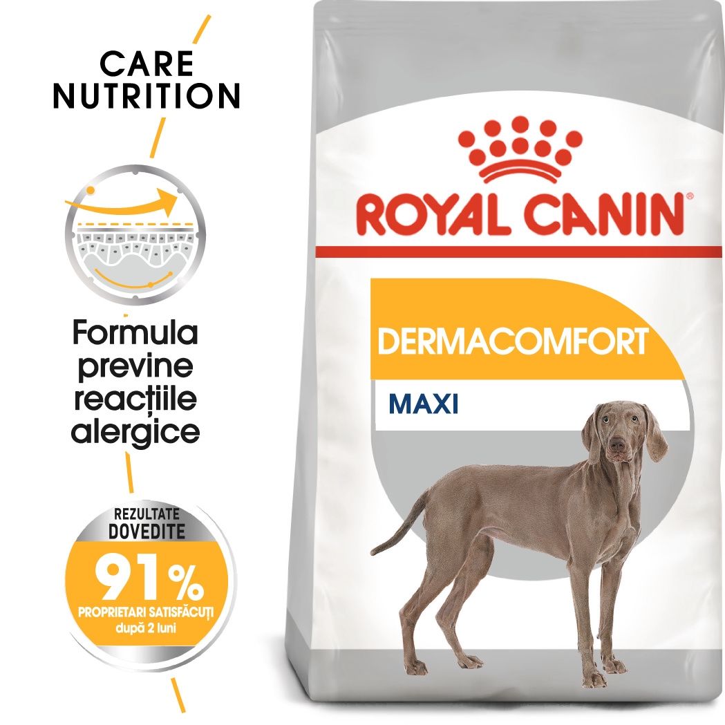 Royal Canin Maxi Dermacomfort hrana uscata caine, prevenirea iritatiilor pielii Caine imagine 2022