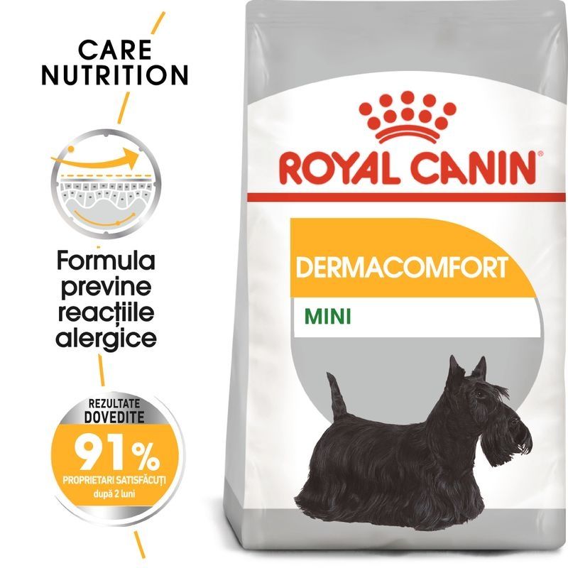 Royal Canin Mini Dermacomfort hrana uscata caine, prevenirea iritatiilor pielii Caine imagine 2022