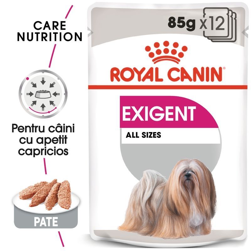 Royal Canin Exigent Adult hrana umeda caine, apetit capricios (pate), 12 x 85 g (pate) imagine 2022