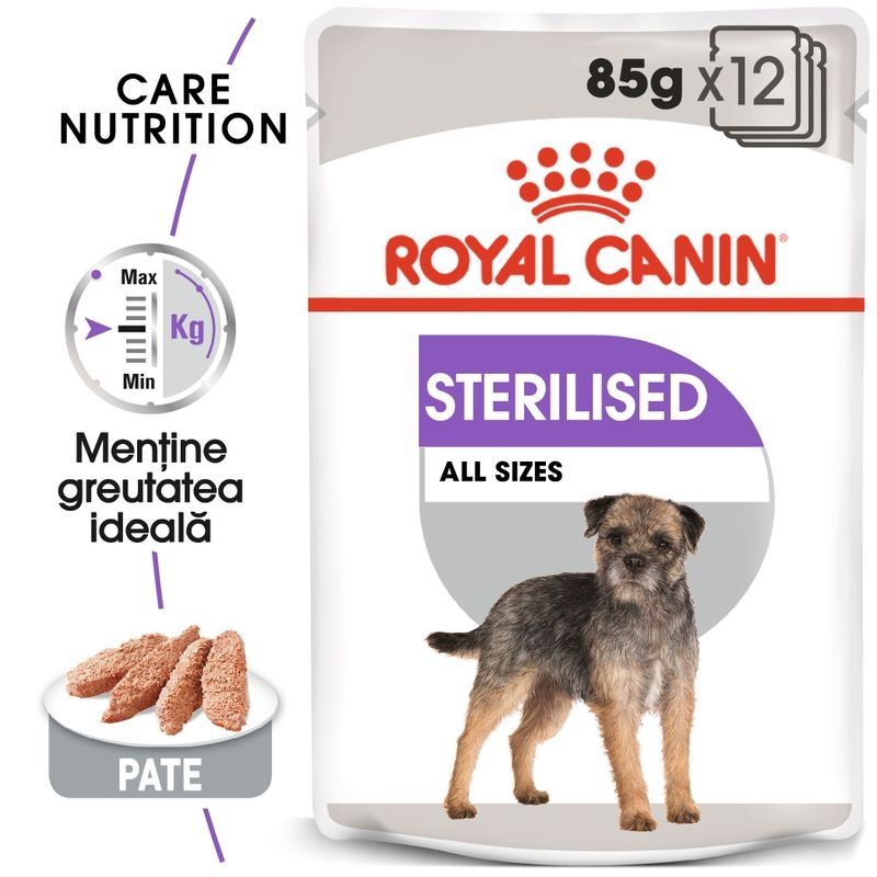 Royal Canin Sterilised Adult Hrana Umeda Caine Sterilizat (pate), 12 X 85 G
