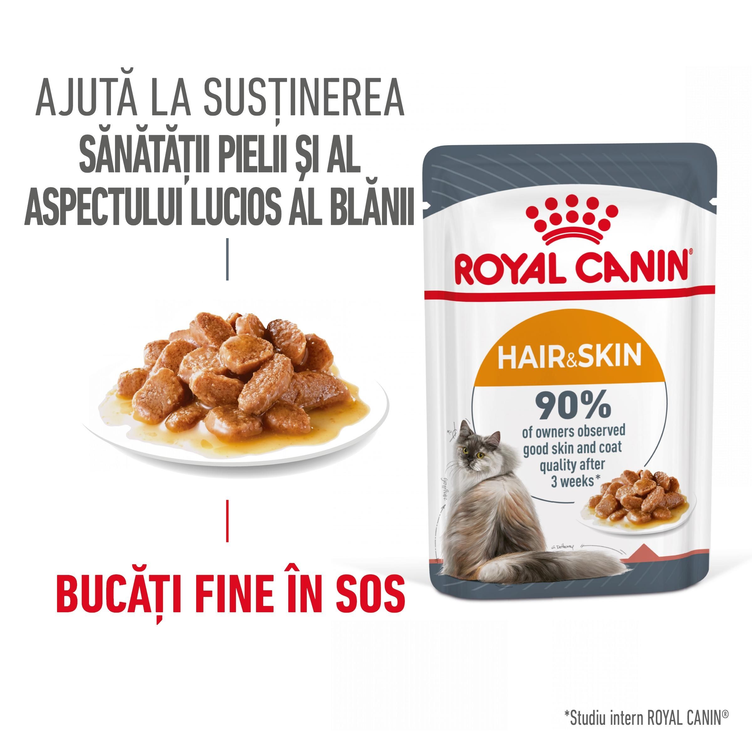 Royal Canin Hair&Skin Care Adult hrana umeda pisica, piele si blana (in sos), 85 g