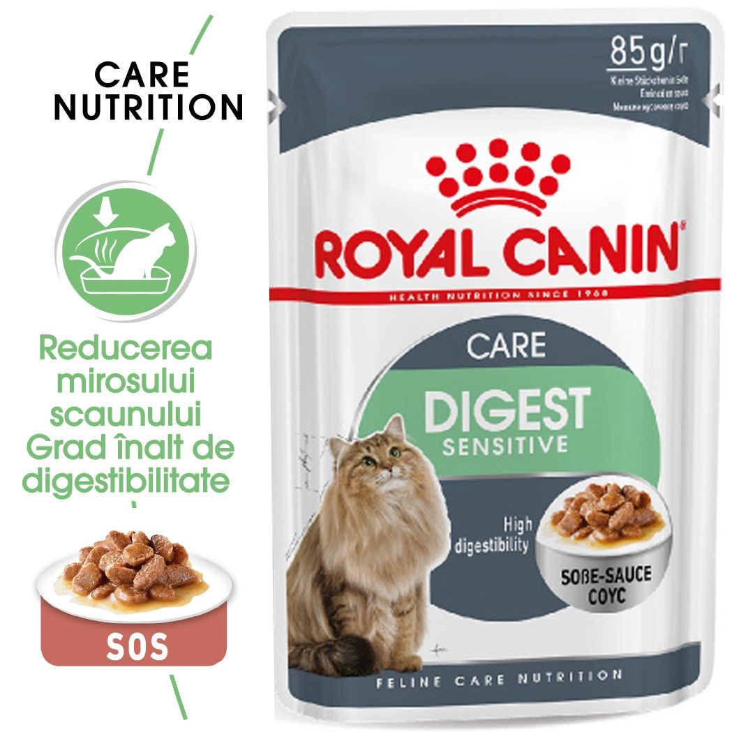 Royal Canin Digest Sensitive Care Adult hrana umeda pisica, confort digestiv (in sos), 85 g