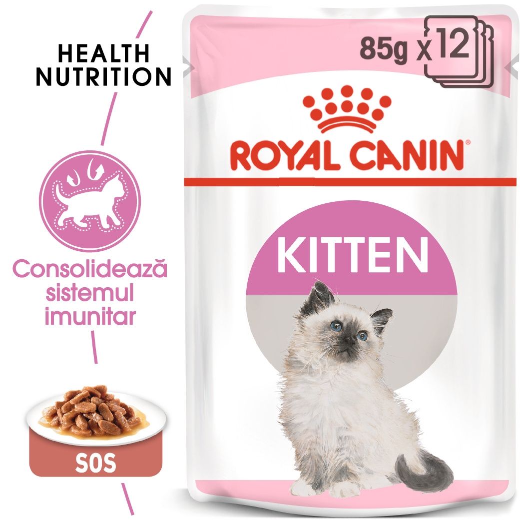 Royal Canin Kitten hrana umeda pisica (in sos), 12×85 g (în imagine 2022