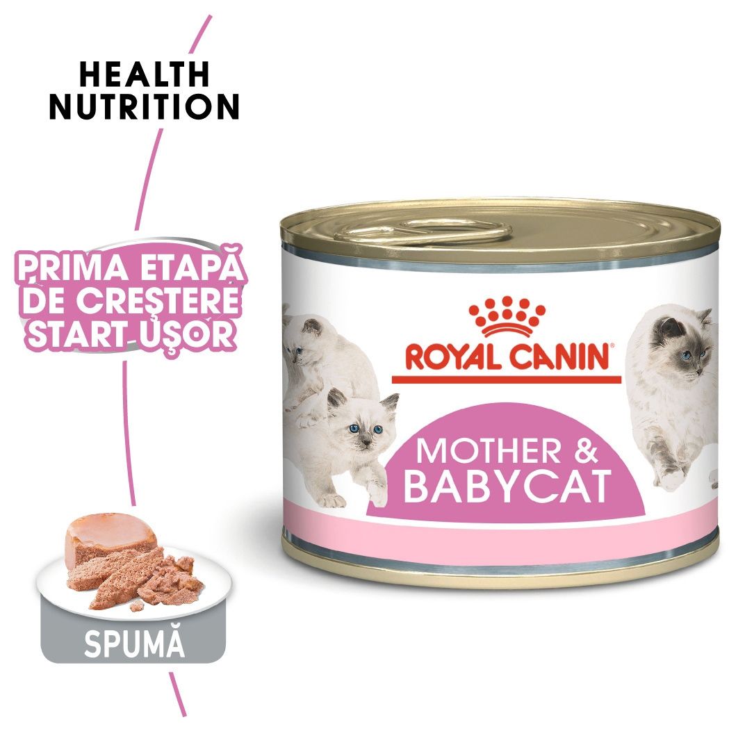 Royal Canin Mother & BabyCat Hrana Umeda Pisica, Mama Si Puiul (textura Spumoasa), 195 G