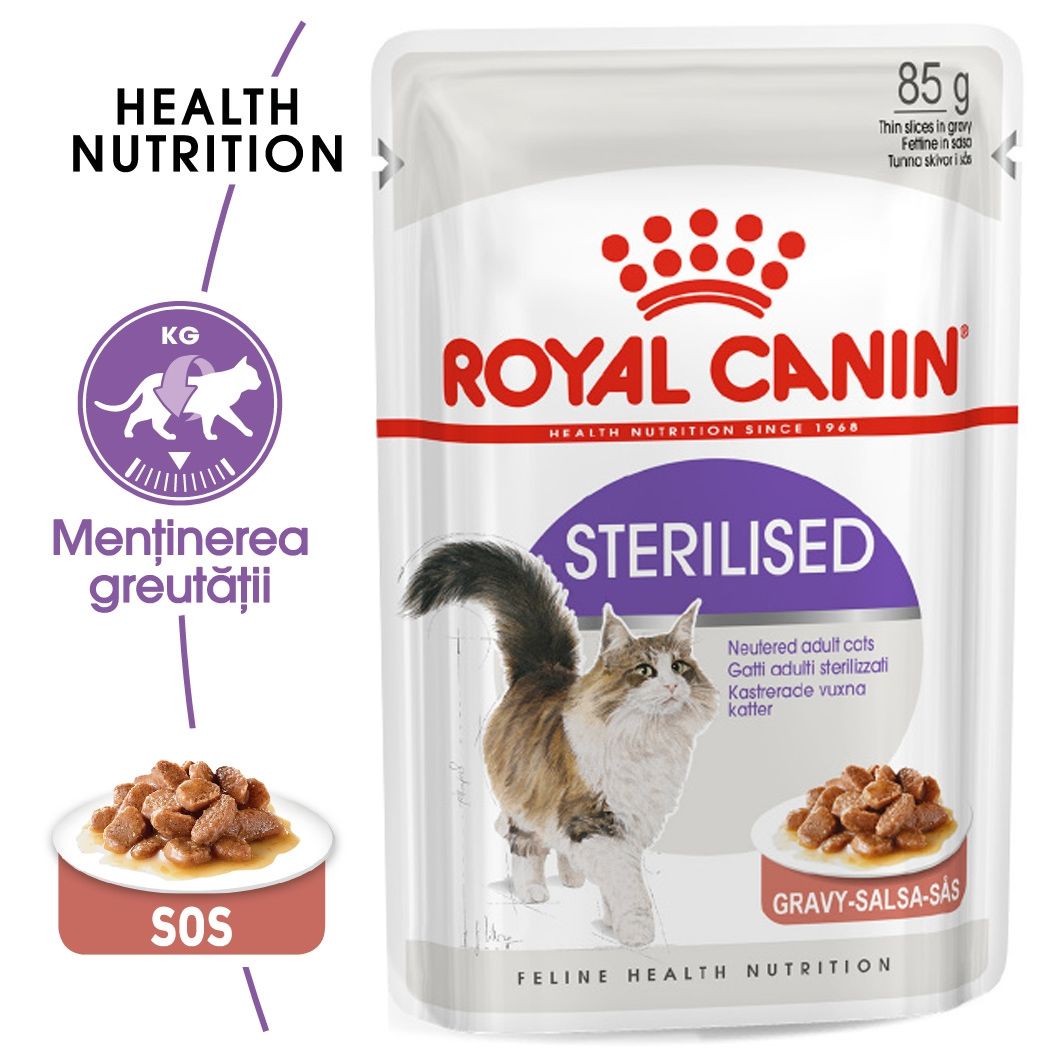 Royal Canin Sterilised Adult hrana umeda pisica sterilizata (in sos), 85 g (în imagine 2022