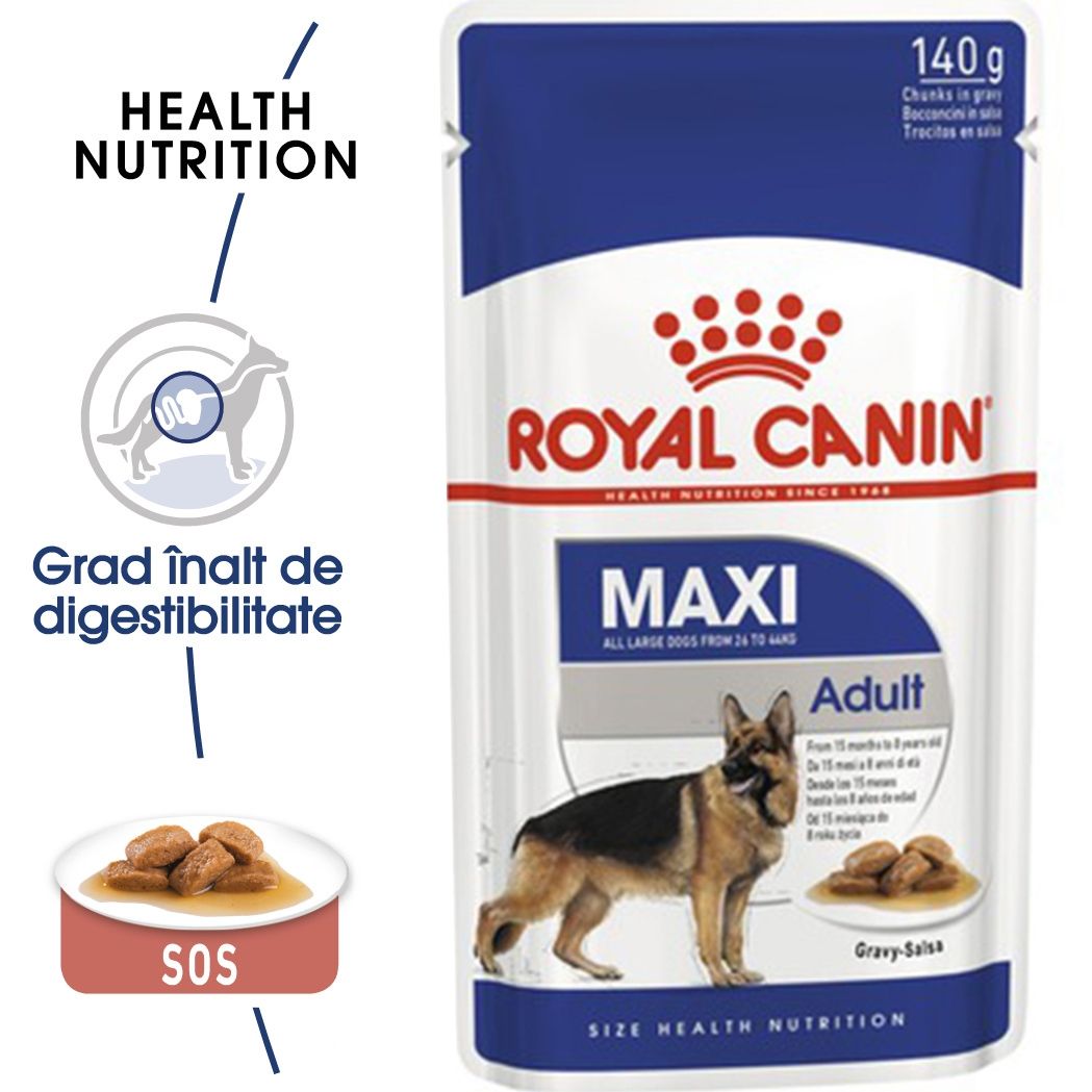 Royal Canin Maxi Adult hrana umeda caine (in sos), 140 g (în imagine 2022
