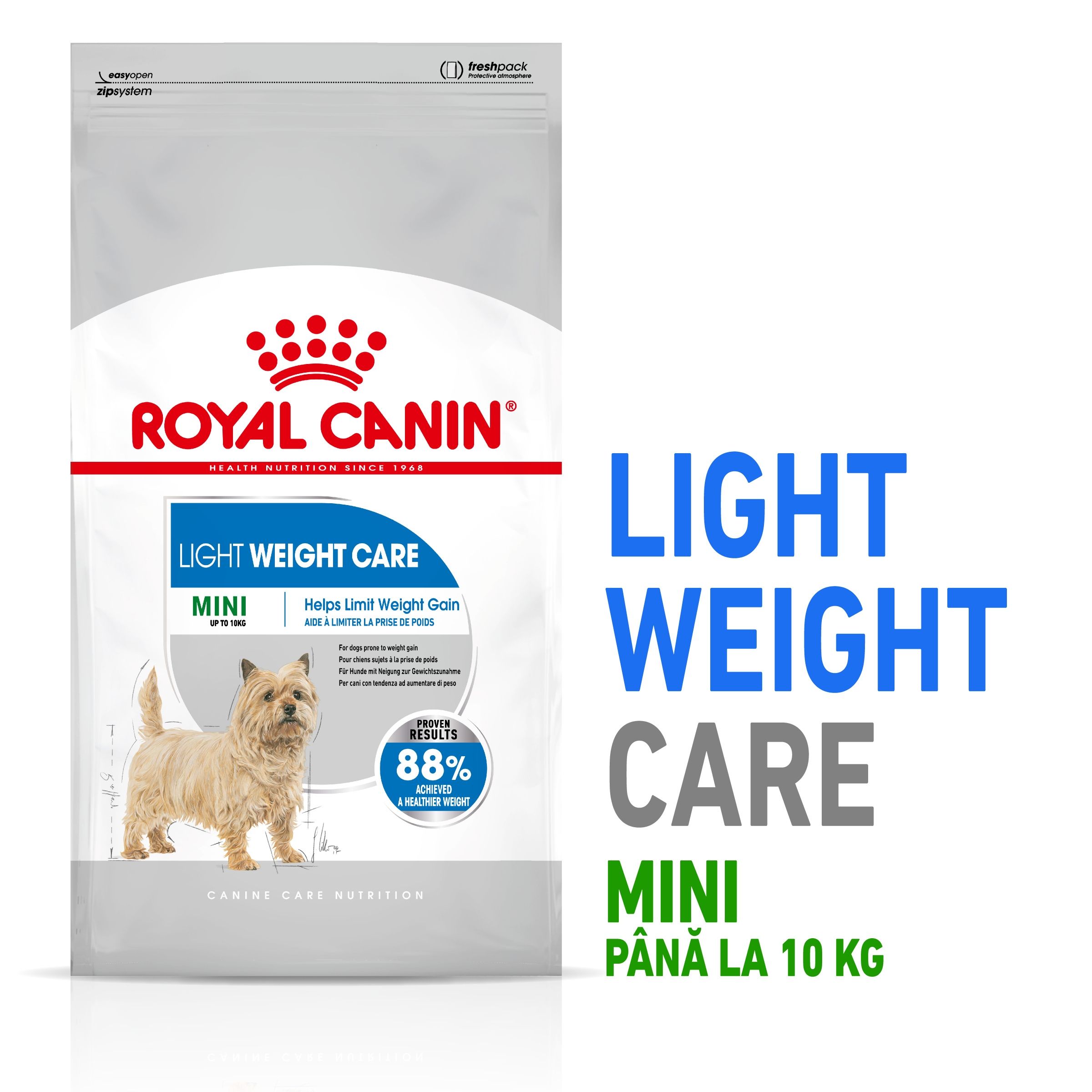 Royal Canin Mini Light Weight Care Adult Hrana Uscata Caine, Limitarea Greutatii