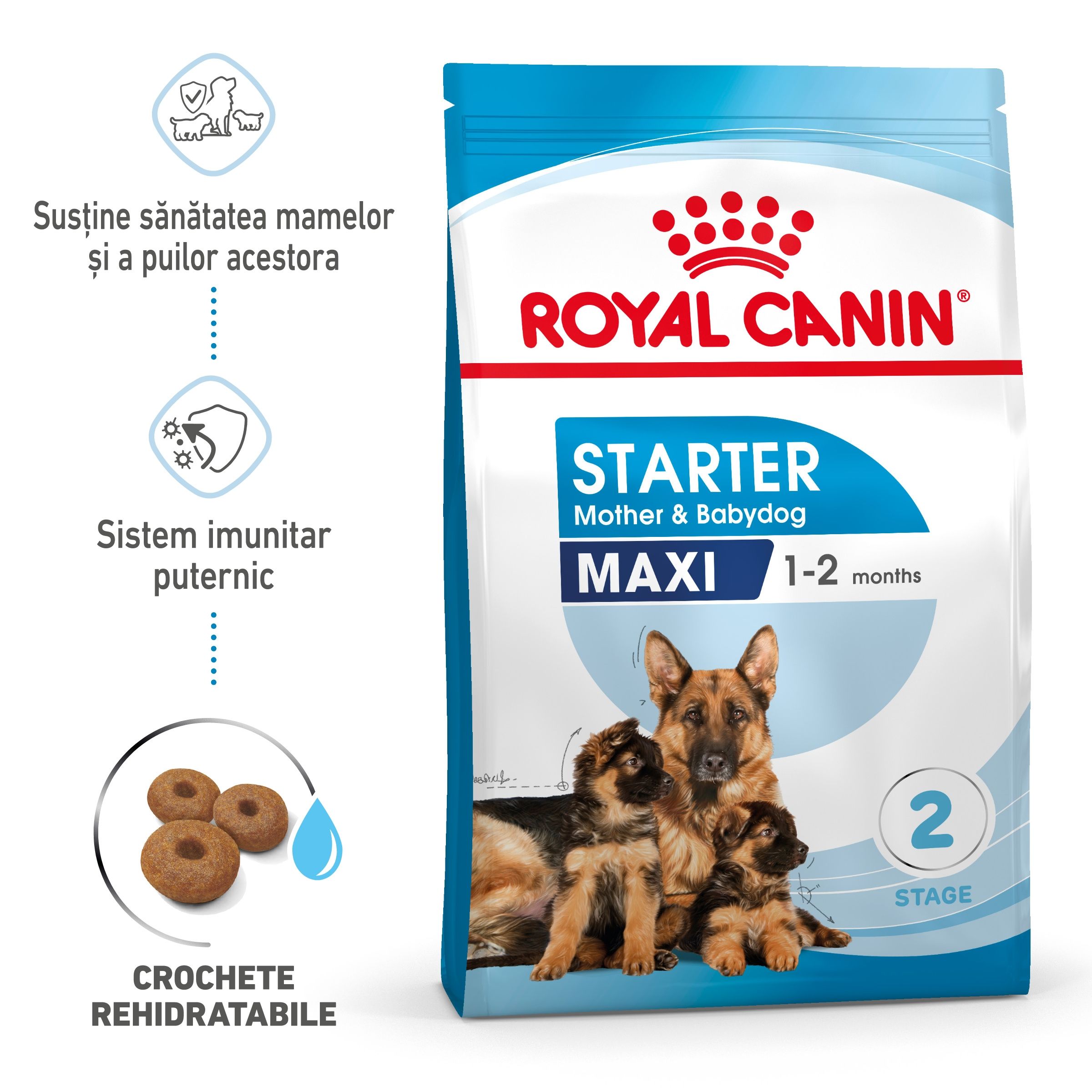 Royal Canin Maxi Starter Mother & Babydog, mama si puiul, hrana uscata caine, 15 kg