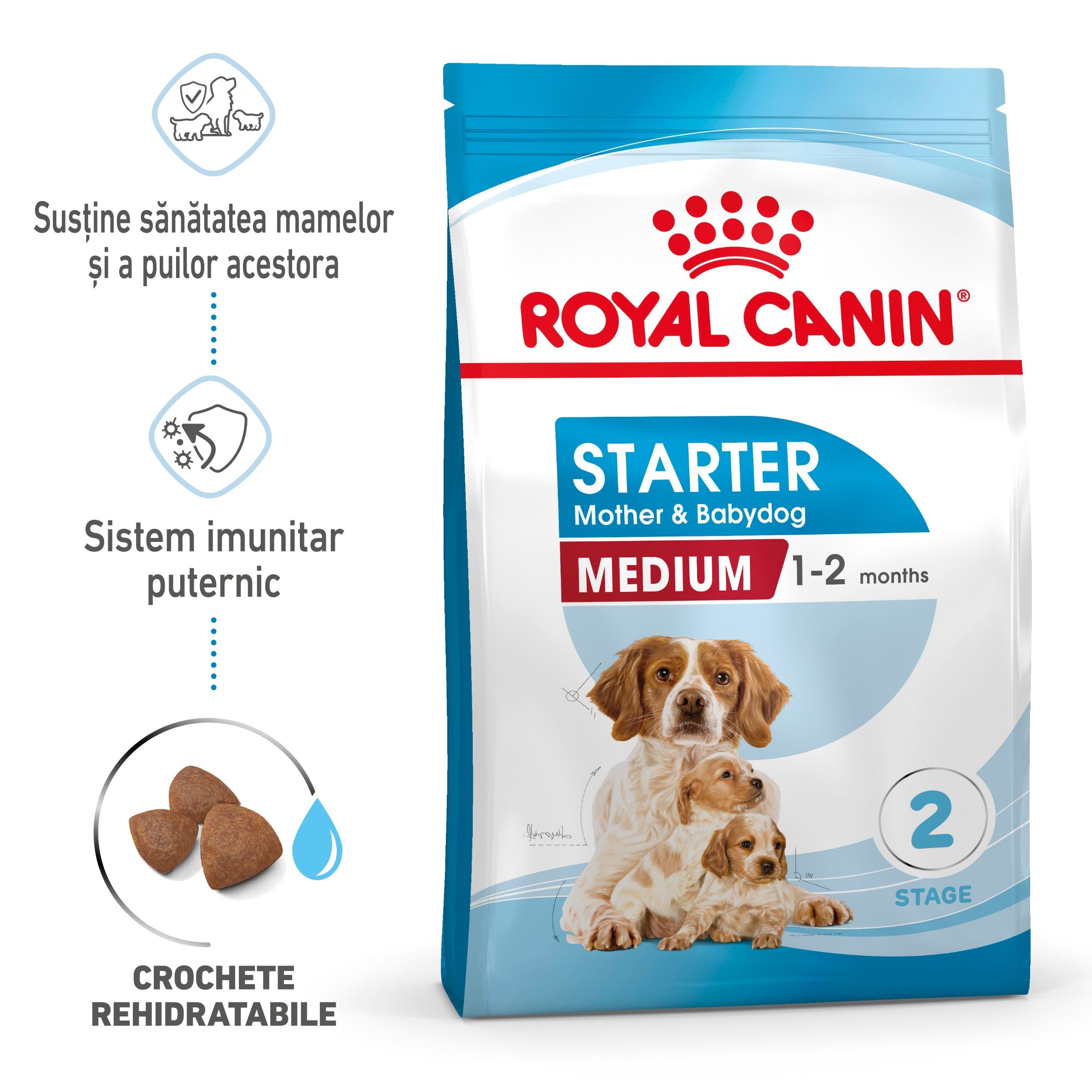 Royal Canin Medium Starter Mother & Babydog, mama si puiul, hrana uscata caine, 4 kg