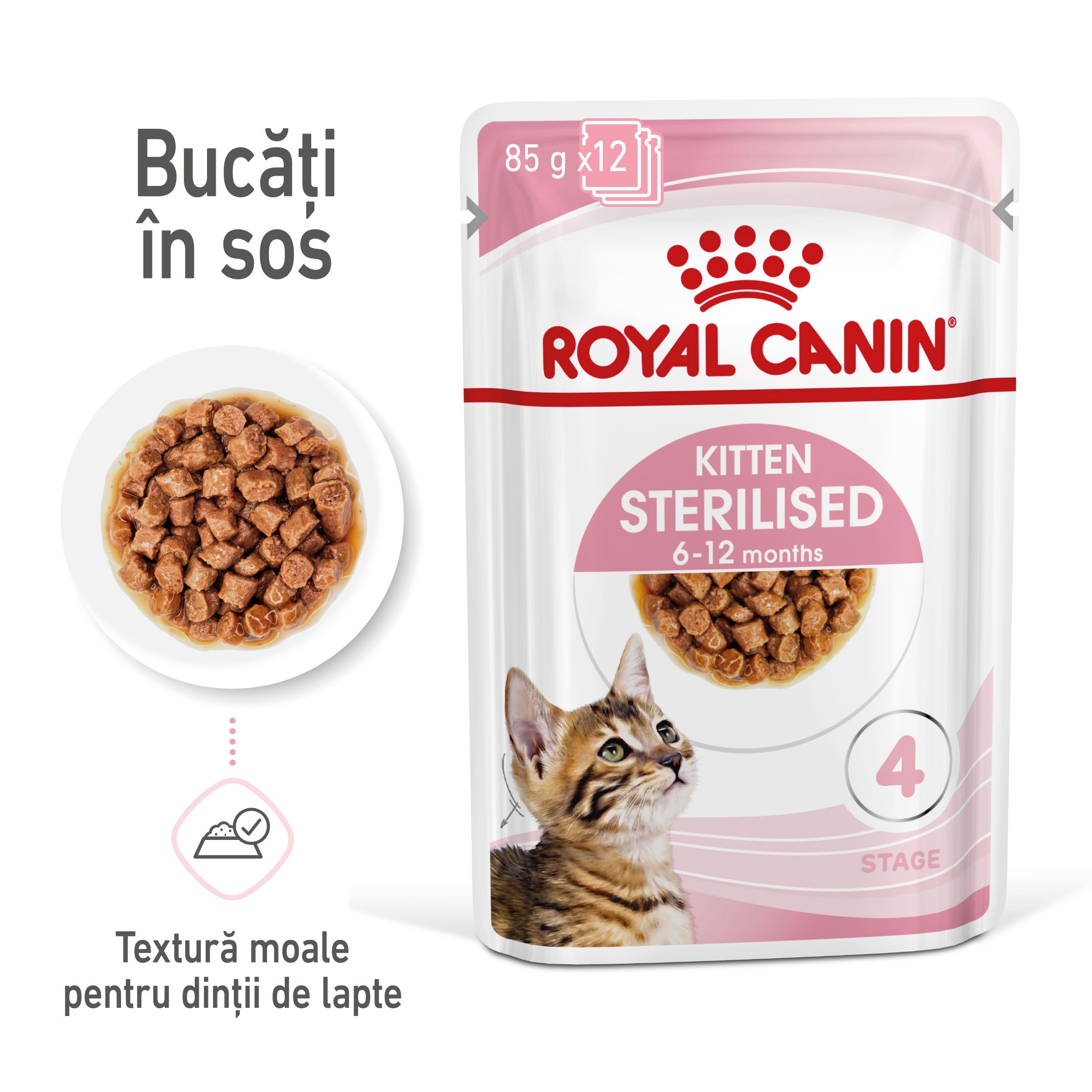 Royal Canin Kitten Sterilised hrana umeda pisica sterilizata junior (in sos), 12 x 85 g