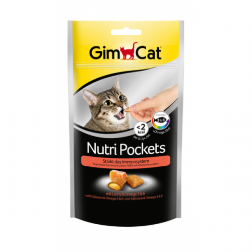 Recompense pisici, GimCat Nutri Pockets cu Somon, 60 g Delicii imagine 2022