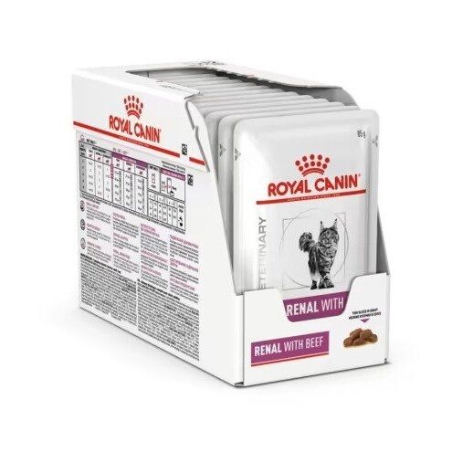 Royal Canin Renal with Beef, 12 x 85 g Beef imagine 2022