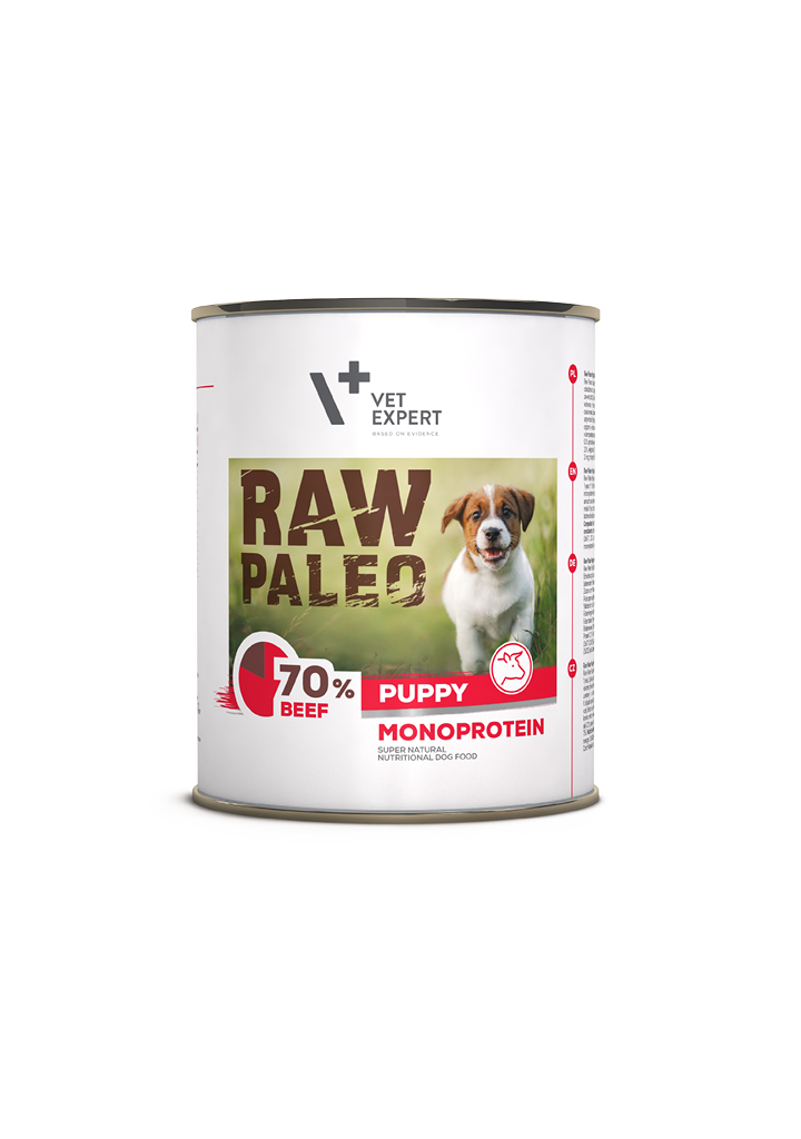 Raw Paleo Puppy, Conserva Monoproteica, Vita, 800 G