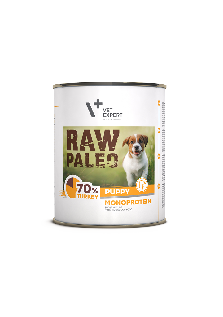 Raw Paleo Puppy, Conserva Monoproteica, Curcan, 800 G