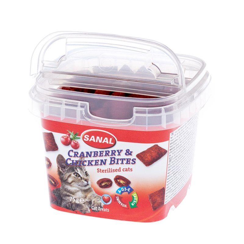 Sanal Cat Cranberry and Chicken Bites, 75 g and imagine 2022