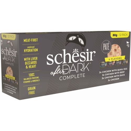 Schesir After Dark Cat Multipack Pate, 12x80 g