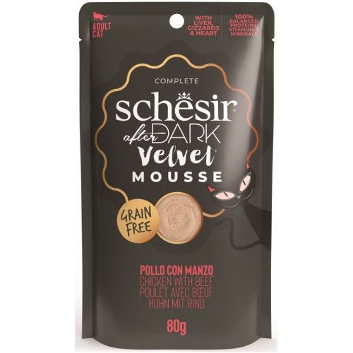 Schesir After Dark Cat Plic Velvet Mousse Pui si Vita, 80 g