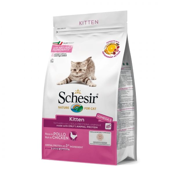 Schesir Cat Kitten Monoprotein Pui, 400 G
