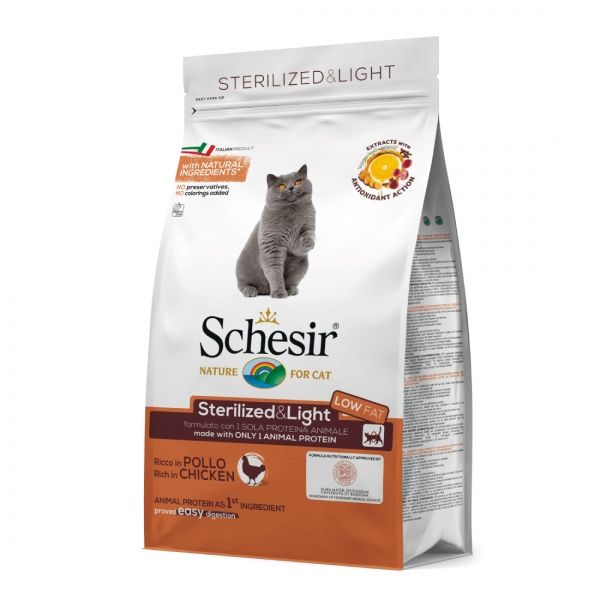 Schesir Cat Sterilized Monoprotein Pui, 400 G