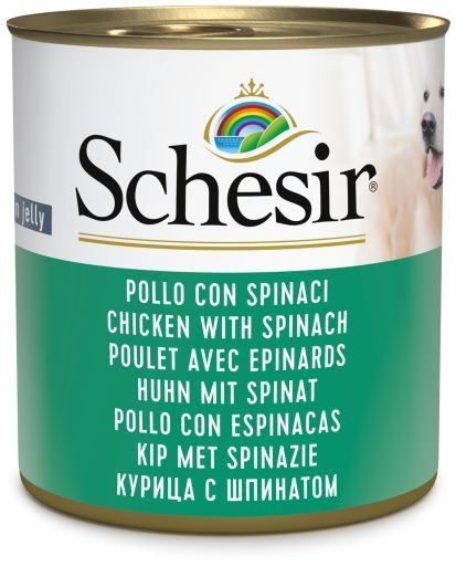 Schesir Dog Chicken with Spinach, conserva, 285 g