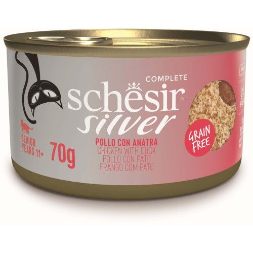 Schesir Silver Mousse & Filet Cat Pui si Rata, 70 g