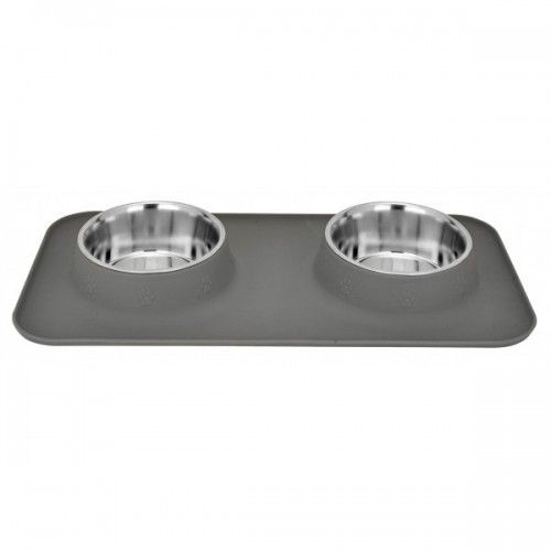 Set 2 castroane din inox cu suport silicon, Enjoy, 2 x 0.32 L